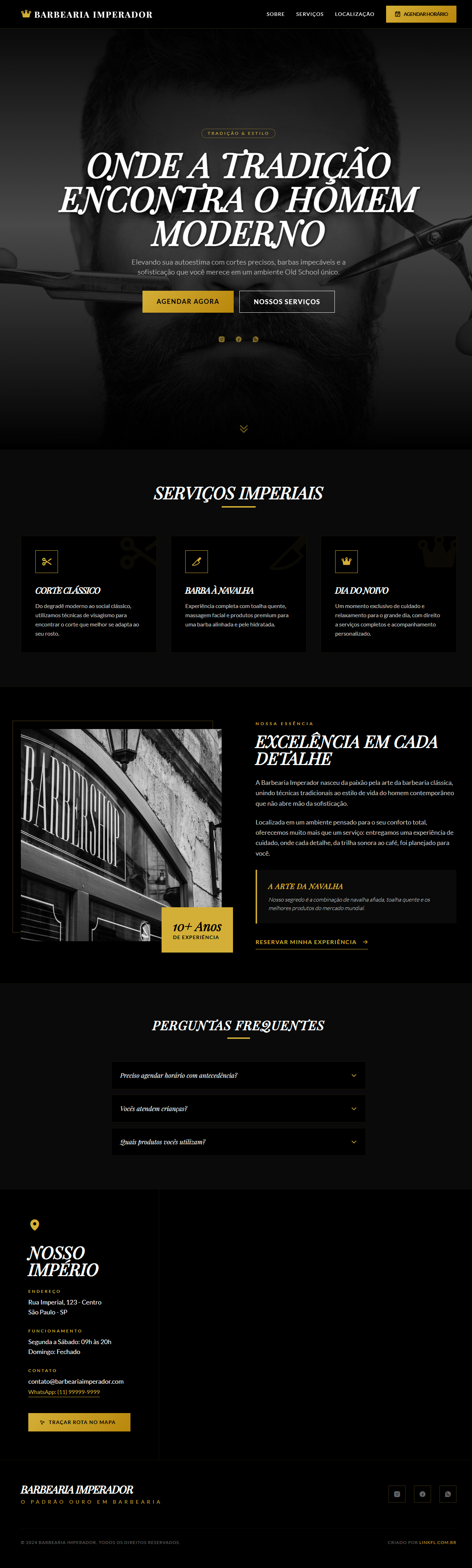 Exemplo Site Barbearia